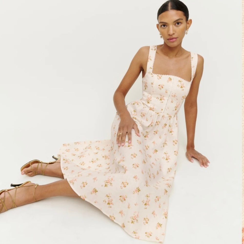 Reformation Tagliatelle Linen Dress 0